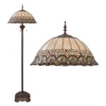 vitrazova lampa tiffany stojaca podlahova s detailom tienidla